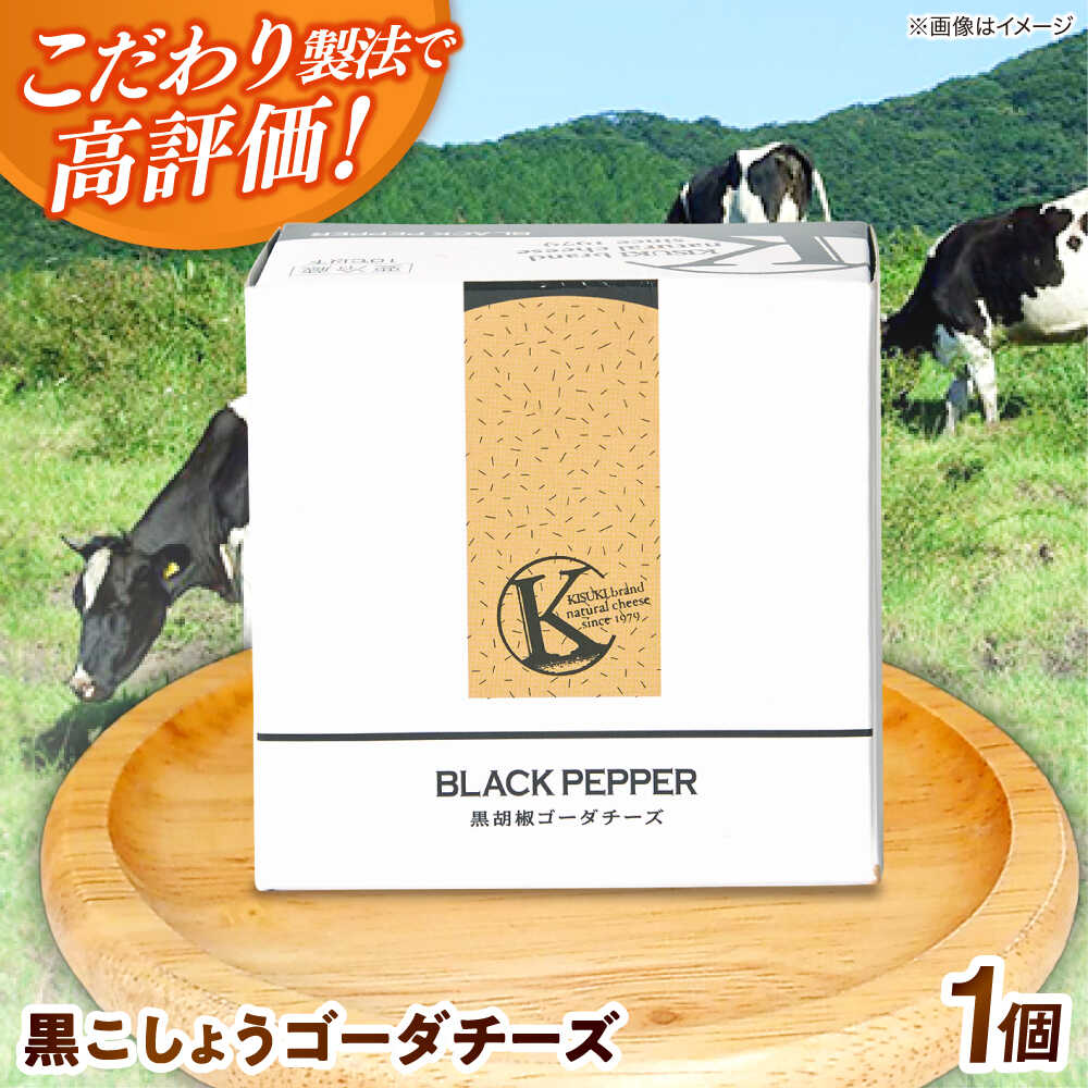 【ふるさと納税】チーズ 黒こしょうゴーダチーズ １個 180g | チーズ 人気 おすすめ 乳製品 ナチュラルチーズ ブラックペッパー 胡椒 おつまみ おやつ お取り寄せ グルメ ギフト プレゼント 贈り物 お祝い 180g 島根県雲南市/木次乳業有限会社[AIBH023]