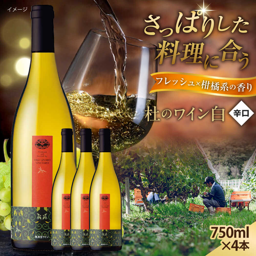 【ふるさと納税】ワイン 奥出雲葡萄園 杜のワイン白　4本セット 国産 ワイン セット ト 白ワイン 飲み比べ 詰め合わせ 日本ワイン 国産ワイン お酒 酒 アルコール 家飲み 宅飲み 晩酌 お取り寄せ 人気 おすすめ プレゼント 島根県雲南市/有限会社奥出雲葡萄園[AICS061]｜島根県雲南市