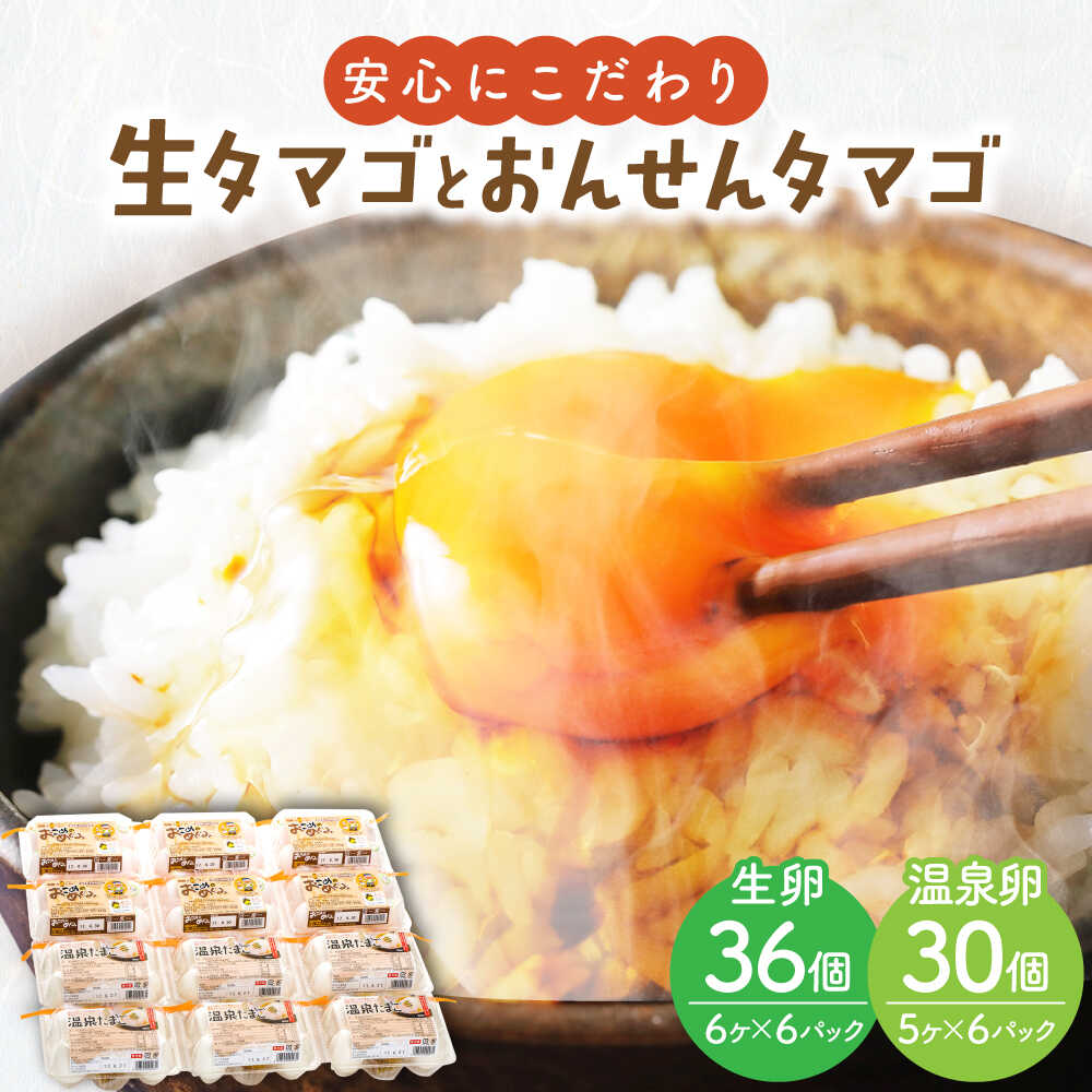 【ふるさと納税】島根の米たまご「おこめのめぐみ」(6個入×6パック)と温泉たまご(5個入×6パック)のセット  島根県雲南市/有限会社木次ファーム[AIDD001]
