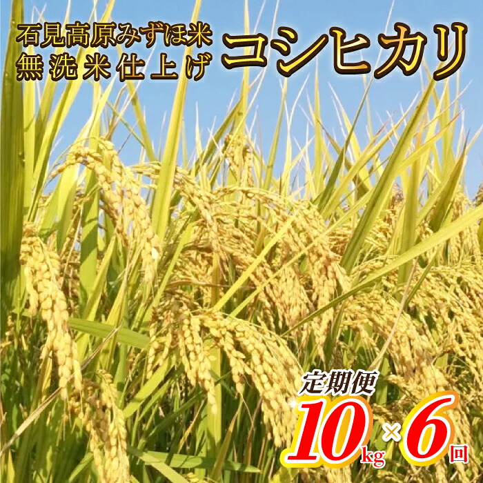 【ふるさと納税】【定期便】令和7年産石見高原みずほ米コシヒカリ 無洗米仕上 10kgx6回|島根県邑南町