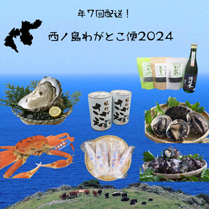 【ふるさと納税】【定期便】 西ノ島わがとこ便  2024 コース 7回配送 あわび アワビ さざえ サザエ 隠岐のいわがき いわがき イカ 隠岐誉  松葉ガニ カニ