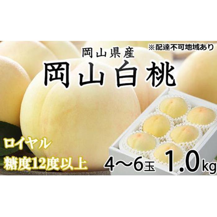 【ふるさと納税】桃 2025年 先行予約 岡山 白桃 ロイヤル 4～6玉 約1kg JAおかやまのもも（早生種・中生種） もも モモ 岡山県産 国産 フルーツ 果物 ギフト | もも フルーツ 果物 くだもの 食品 人気 おすすめ 送料無料