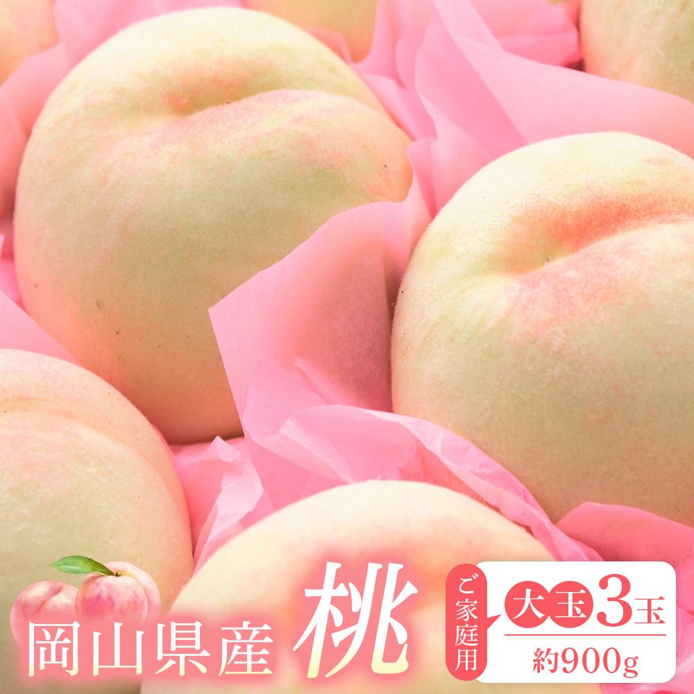 【ふるさと納税】桃 2025年 先行予約 ご家庭用 おかやま の 桃 大玉 3玉（合計約900g） もも モモ 岡山県産 国産 フルーツ 果物 | もも フルーツ 果物 くだもの 食品 人気 おすすめ 送料無料