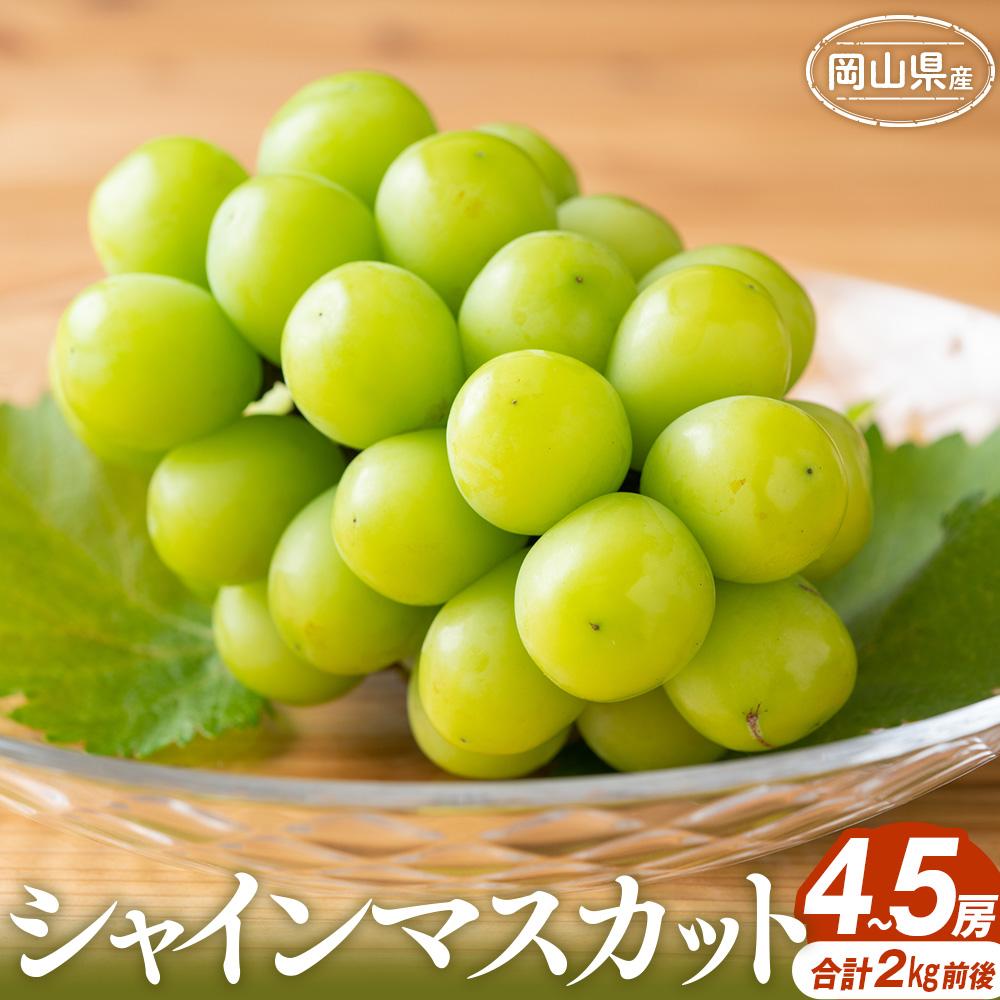 【ふるさと納税】ぶどう 2026年 シャインマスカット 4～5房 合計2.0kg前後 岡山県産 | フルーツ 果物 くだもの 食品 人気 おすすめ 送料無料｜岡山県岡山市 33,800円