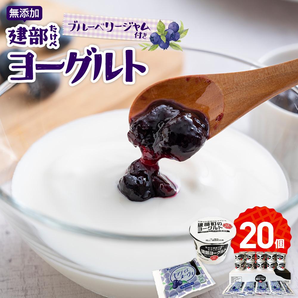 【ふるさと納税】無添加　建部ヨーグルト（ブルーベリージャム付き）20個 | お菓子 菓子 おかし デザート 食品 人気 おすすめ 送料無料