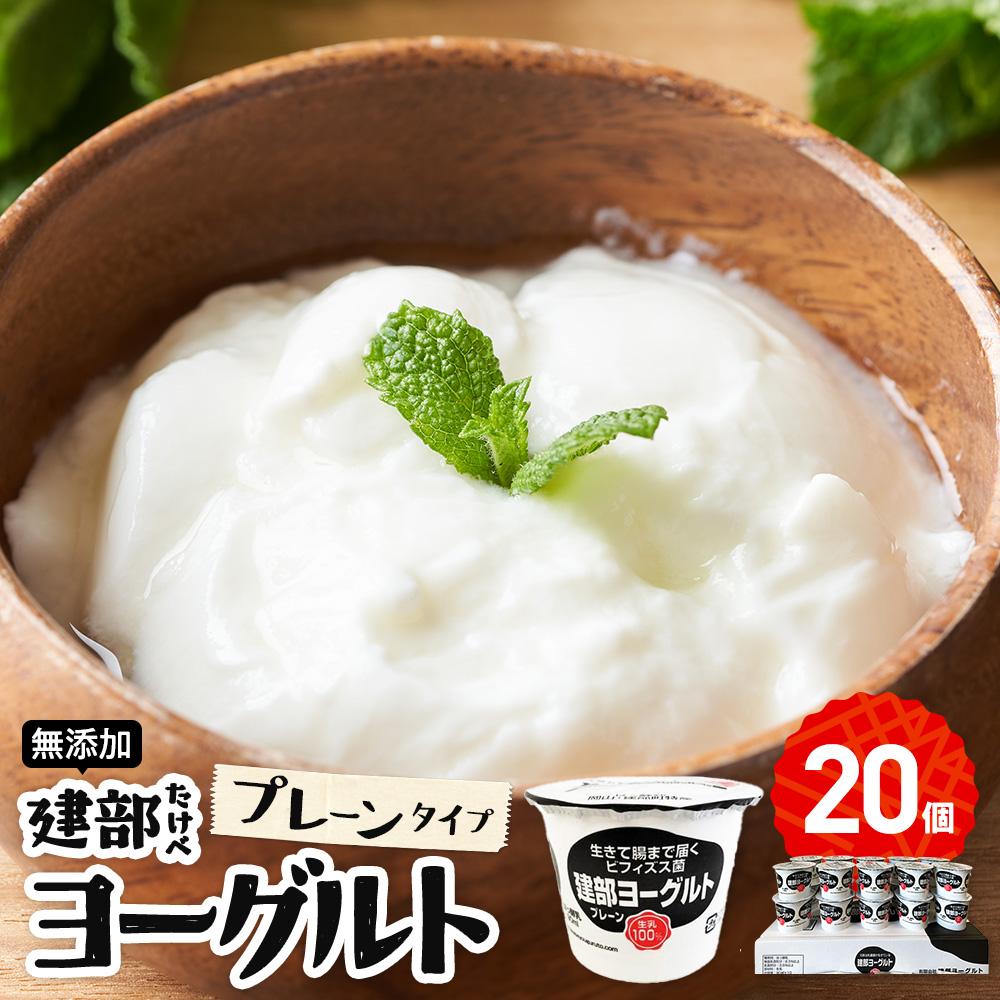 【ふるさと納税】無添加　建部ヨーグルト（プレーンタイプ）20個 | お菓子 菓子 おかし デザート 食品 人気 おすすめ 送料無料｜岡山県岡山市