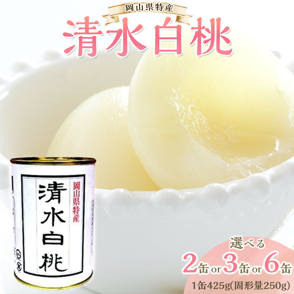 【ふるさと納税】角南製造所 清水白桃缶詰 2缶・3缶・6缶セット | 食品 加工食品 人気 おすすめ 送料無料｜岡山県岡山市 28,860円