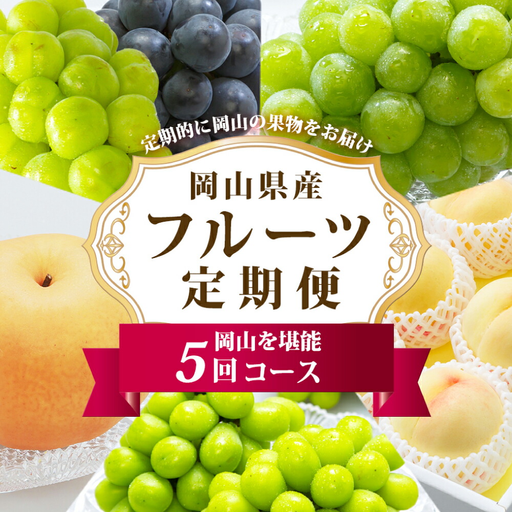 【ふるさと納税】《5回定期便》フルーツ 定期便 2025年 先行予約 フルーツ王国 岡山の果物 5回コース 夏～冬物語  桃 もも 葡萄 ぶどう 梨 なし岡山県産 国産 果物 セット ギフト　 シャインマスカット マスカット スイーツ 白桃 【2025年7月上旬～11月下旬発送予定】