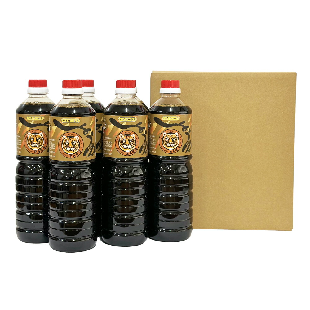 【ふるさと納税】とら醤油 ハイゴールドギフトセット（1000ml×6本）　調味料・醤油・しょうゆ・濃口・本醸造濃口醤油・ペットボトル