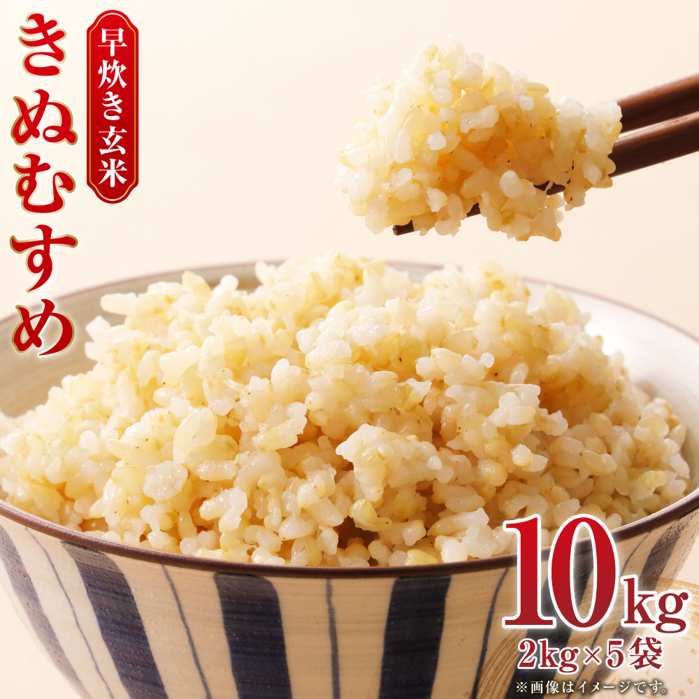 【ふるさと納税】【令和7年産】岡山県産 きぬむすめ 早炊き玄米 計10kg（2kg&times;5袋） お米 米 こめ コメ 玄米 単一原料米 ごはん ご飯 国産 岡山県 倉敷市 送料無料｜岡山県倉敷市
