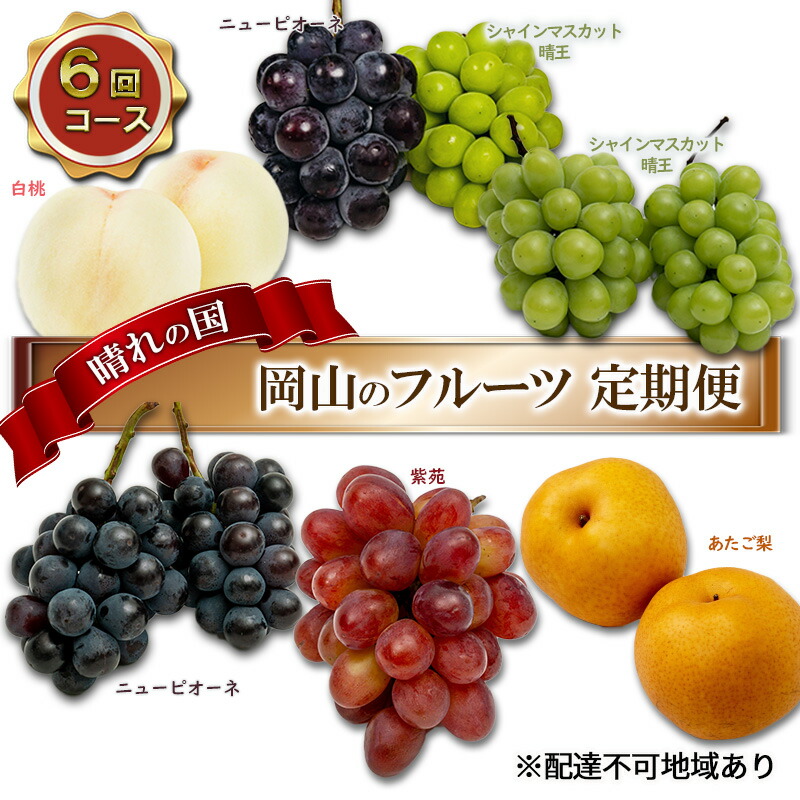 【ふるさと納税】フルーツ 2025年 先行予約 晴れの国 岡山 の フルーツ 定期便 6回コース 桃 ぶどう 梨 岡山県産 国産 フルーツ 果物 ギフト マスカット 　お届け：2025年7月上旬～2025年12月中旬