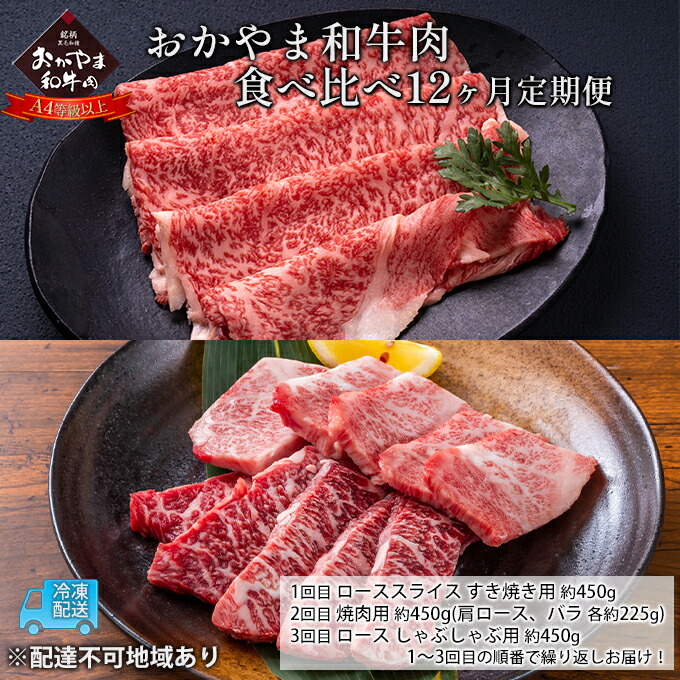 ふるさと納税】定期便 12ヶ月 おかやま 和牛肉 A4等級以上 食べ ふるさと納税】定期便 12ヶ月 おかやま 和牛肉 A4等級以上 食べ