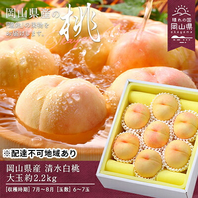 【ふるさと納税】桃 2025年 先行予約 清水白桃 約2.2kg 大玉 6～7玉 もも モモ 岡山県産 国産 フルーツ 果物 ギフト 食品 デザート 桃の女王 高級品種 贈りもの 果肉 柔らかい 果汁 　お届け：2025年7月中旬～2025年7月下旬