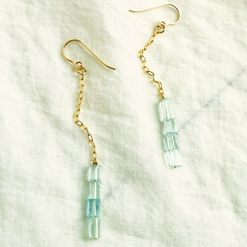 【ふるさと納税】ピアス ice blue K14gf ロング チェーン 30,550円