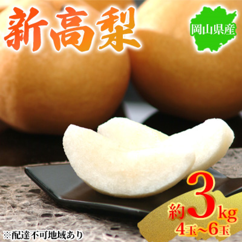 【ふるさと納税】梨 2025年先行予約 岡山県産 新高梨 約3kg 4～6玉 お届け 10月中旬～11月中旬　お届け：2025年10月中旬～2025年11月中旬