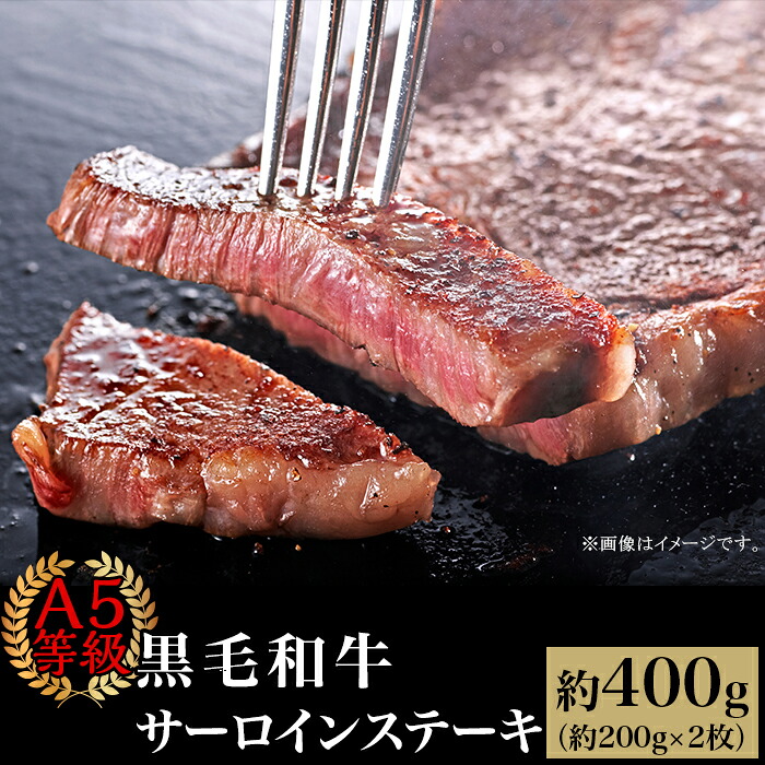 【ふるさと納税】肉 国産 牛肉 A5等級 黒毛和牛 ステーキ 焼肉 A5等級 黒毛和牛 サーロインステーキ 約400g（約200g&times;2枚）岡山県産｜岡山県井原市