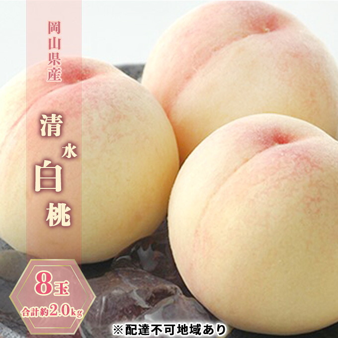 【ふるさと納税】桃 2026年 先行予約 清水白桃 8玉 合計約2.0kg もも モモ 岡山県産 国産 フルーツ 果物 ギフト　お届け：2026年7月下旬～2026年8月上旬｜岡山県高梁市