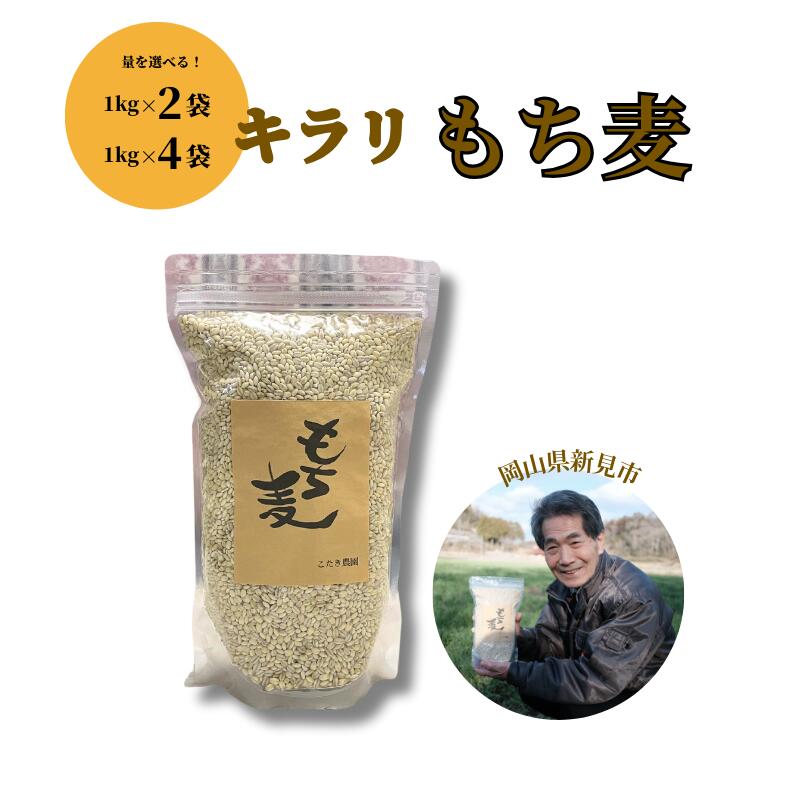 【ふるさと納税】【2025年8月から発送】選べる量 キラリもち麦 2kg 4kg 2袋 4袋 1kg 二条大麦 もち麦 きらりもち麦 キラリモチ 美味しい おいしい おすすめ 人気 栄養 食物繊維 メタボ改善 メタボ予防 生活習慣病予防 整腸 ヘルシー ダイエット 美容 健康効果 ごはん レシピ