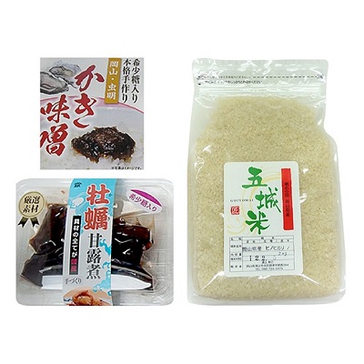【ふるさと納税】山銀商店のかき味噌、牡蠣甘露煮と岡山県産五城米2kgのセット 魚貝類 加工食品 お米 お届け:2026年11月中旬から順次発送|岡山県瀬戸内市