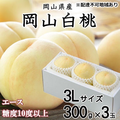 【ふるさと納税】桃 2026年 先行予約 岡山 白桃 エース 3玉×約300g(3Lサイズ) JAおかやまのもも(早生種・中生種) もも モモ 岡山県産 国産 フルーツ 果物 ギフト お届け:2026年7月上旬~2026年8月中旬|岡山県瀬戸内市