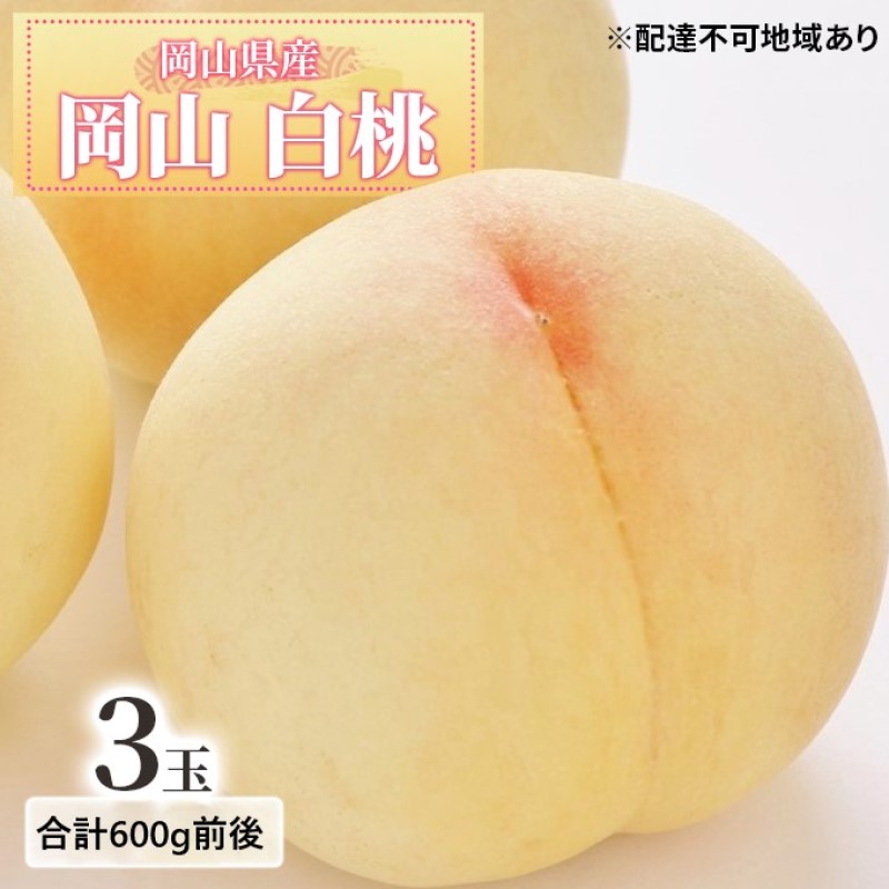 【ふるさと納税】桃 2026年 先行予約 白桃 3玉入り 合計600g前後 岡山県産もも モモ 岡山県産 国産 フルーツ 果物 ギフト 　お届け：2026年7月上旬～2026年8月中旬｜岡山県瀬戸内市