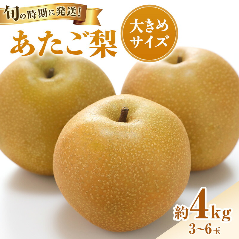 【ふるさと納税】【2026年先行受付】 梨 あたご梨 秀品 約4kg(3～6玉) 岡山名産 日本一大きな梨 なし ナシ お歳暮 ギフト 御礼 プレゼント 御礼 御祝 御供 果物 くだもの フルーツ　お届け：2026年11月下旬～2026年12月下旬 20,160円