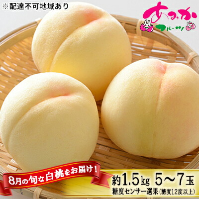【ふるさと納税】桃 2025年 先行予約 8月の旬な 白桃 をお届け！約1.5kg 5～7玉 糖度センサー選果 糖度12度以上 もも モモ 岡山県 赤磐市産 国産 フルーツ 果物 ギフト あみかフルーツ 　お届け：2025年8月上旬～2025年8月下旬