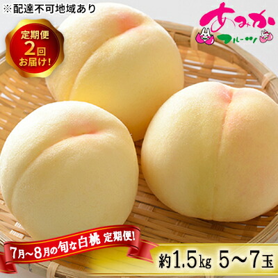 【ふるさと納税】桃 定期便 2025年 先行予約 7月～8月 の旬な 白桃 定期便！約1.5kg 5～7玉 2回お届け！ もも モモ 岡山県 赤磐市産 国産 フルーツ 果物 ギフト あみかフルーツ 柔らかい ジューシー 　お届け：2025年7月上旬～2025年8月下旬