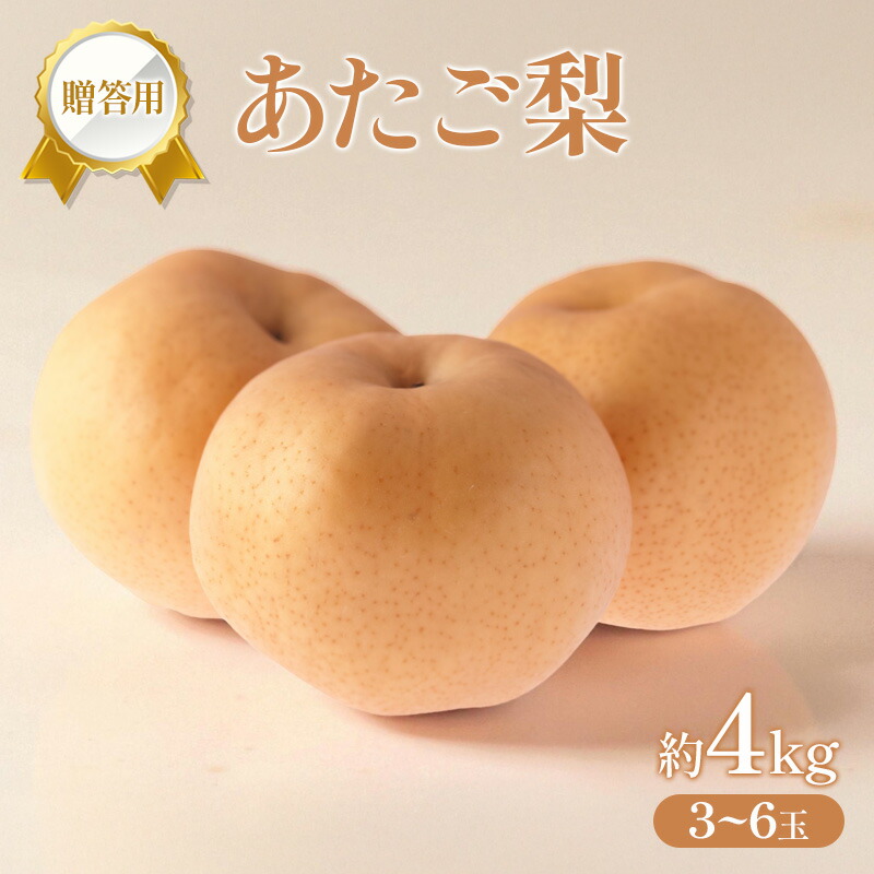 【ふるさと納税】梨 2026年 贈答用 あたご梨 約4kg (3～6玉) フルーツ 果物 岡山 赤磐市　お届け：2026年11月20日～2026年12月29日