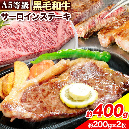 【ふるさと納税】黒毛和牛 A5等級 肉 和牛 国産 牛肉 サーロイン ステーキ ステーキ肉 約400g (約200g×2枚) 有限会社ホーティカルチャー神島《30日以内に発送予定(土日祝除く)》岡山県 浅口市 冷凍 分厚い送料無料