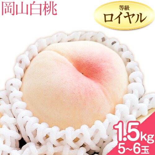 【ふるさと納税】【2025年先行予約】岡山の白桃 等級 ロイヤル 約1.5kg(5～6玉) 清水白桃 おかやま夢白桃 白鳳 白麗 なつおとめ 晴れの国岡山農業協同組合 鴨方支店 《2025年7月上旬-8月下旬頃出荷》岡山県 浅口市 岡山県産 白桃 桃 もも 果物【配送不可地域あり】