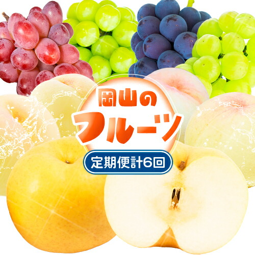 【ふるさと納税】先行予約 岡山のフルーツ 定期便6回コース《2025年7月上旬-12月下旬頃出荷》清水白桃 6玉 岡山の白桃 6玉 ニューピオーネ 1房 瀬戸ジャイアンツ 1房 シャインマスカット 晴王 2房 紫苑 1房 あたご梨 4~5玉 株式会社山博(中本青果)【配送不可地域あり】