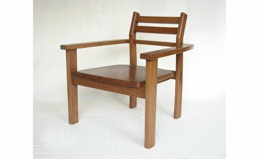 【ふるさと納税】kw-1 楢のひじ掛けいす 調度品 居敷き 純乎たる材