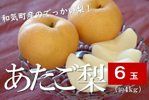 【ふるさと納税】 【2026年発送】 梨（あたご梨） 約4kg 6玉（大玉）岡山県産 なし フルーツ 産地直送 送料無料 行-9｜岡山県和気町