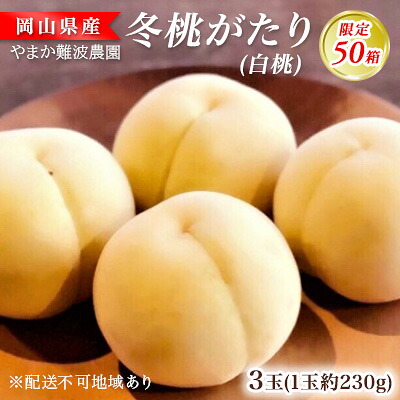 【ふるさと納税】【限定50箱】冬桃がたり（白桃）約230g&times;3玉 桃 岡山 フルーツ 果物 先行予約 数量限定 期間限定 里庄町 モモ もも 　お届け：2026年11月中旬～2026年11月下旬｜岡山県里庄町 17,280円