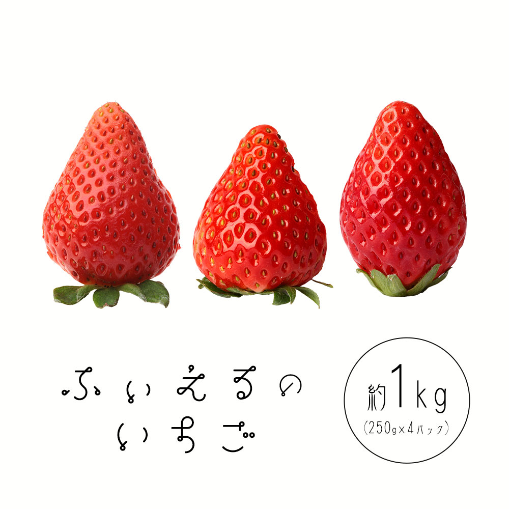 【ふるさと納税】いちご 章姫 晴苺 紅ほっぺ 約1kg(約250g×4P) ふぃえる《1月上旬～4月中旬頃出荷予定》岡山県 矢掛町産 苺 果物 フルーツ ふぃえる