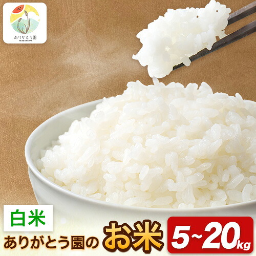 【ふるさと納税】令和7年産 米 岡山県産 ありがとう園のお米 白米 選べる 5kg 10kg 15kg 20kg ありがとう園《30日以内に出荷予定(土日祝除く)》岡山県 矢掛町 米 コメ きぬむすめ ひのひかり|岡山県矢掛町