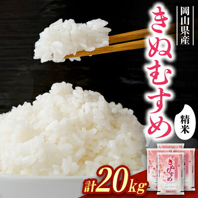 【ふるさと納税】【食味鑑定士厳選】岡山県産 きぬむすめ20kg(5kg&times;4袋)【1643922】｜岡山県久米南町