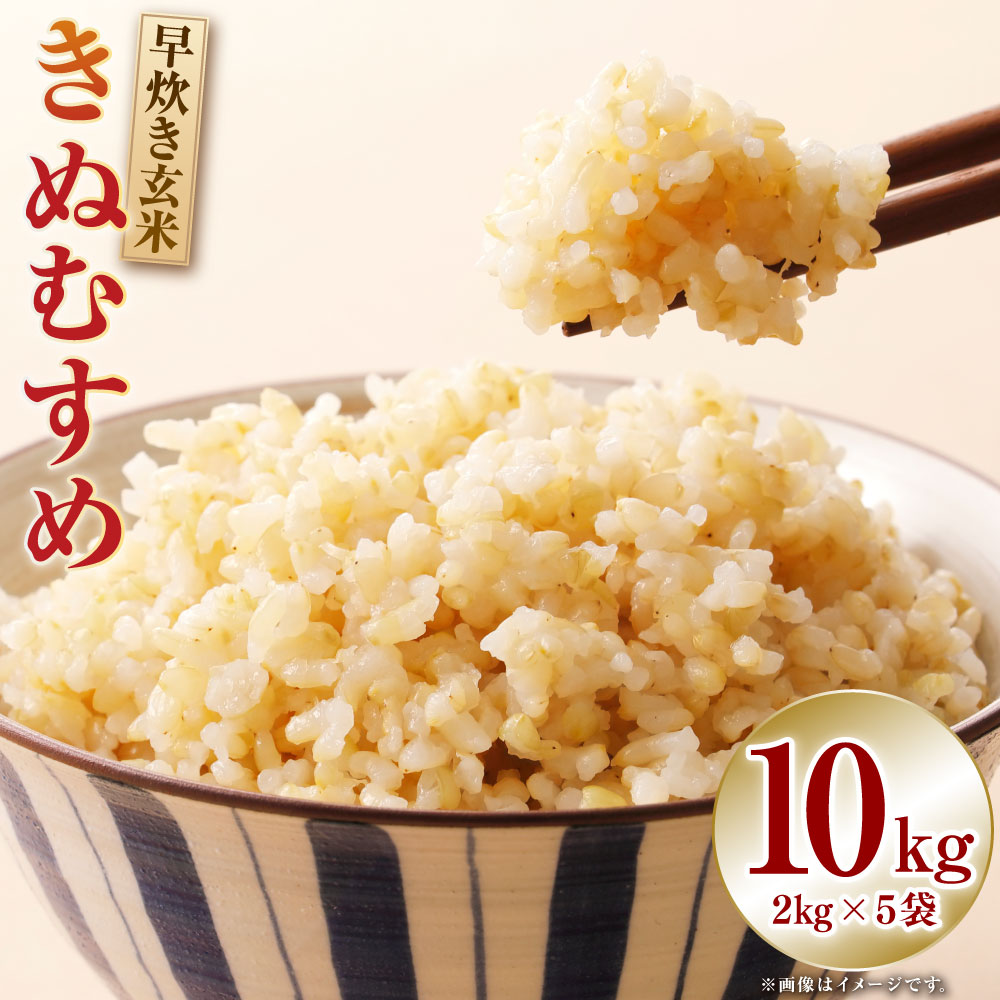【ふるさと納税】【令和7年産】岡山県産きぬむすめ 早炊き玄米 計10kg（2kg&times;5袋） きぬむすめ お米 米 こめ コメ 玄米 単一原料米 ごはん ご飯 岡山県産 国産 岡山県 美咲町 送料無料｜岡山県美咲町