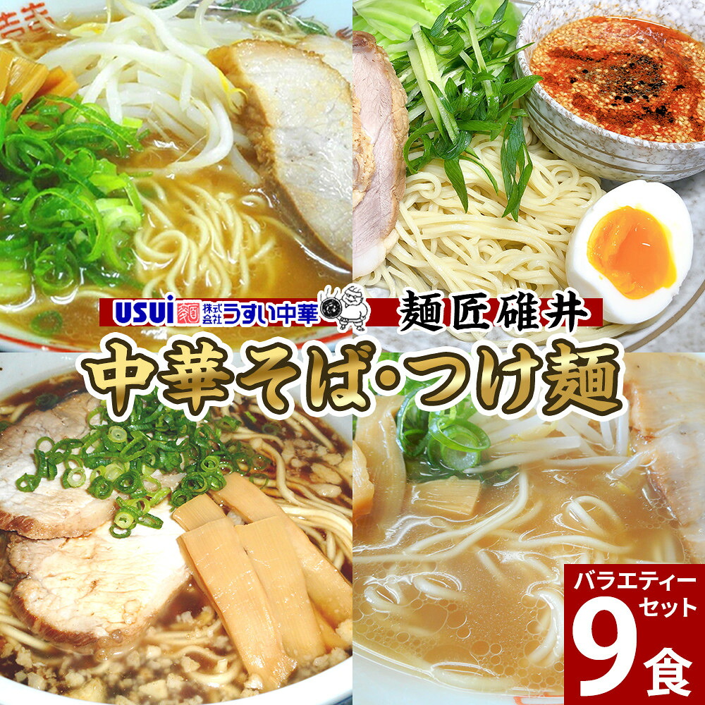 【ふるさと納税】 麺匠碓井バラエティーセット 計9食（中華そば、つけ麺） | 中華そば つけ麺 ラーメン 生麺 食べ比べ ご当地ラーメン 広島ラーメン 醤油ラーメン 麺類 詰合せ 9食｜広島県広島市