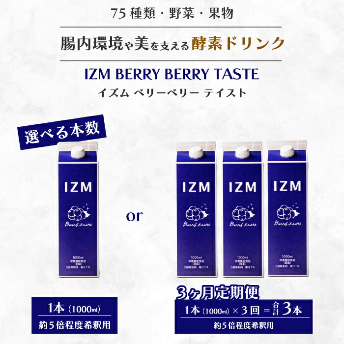 【ふるさと納税】【IZMエンザイムドリンク】《選べる本数》IZM BERRY BERRY TASTE 思わしい 便秘症 お通じ 木ノ実 ブルーベリー 美容 食事制限 ファスティング 置き換え 下着類世話をする 哲学 199009-r