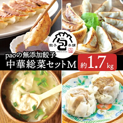【ふるさと納税】paoの無添加中華惣菜セットM(合計1.7kg) お惣菜 中華料理 ギョーザ シューマイ ぎょうざ しゅうまい 肉餃子 野菜餃子 焼売 ワンタン 夕飯 一品料理 おかず 詰め合わせ 058001