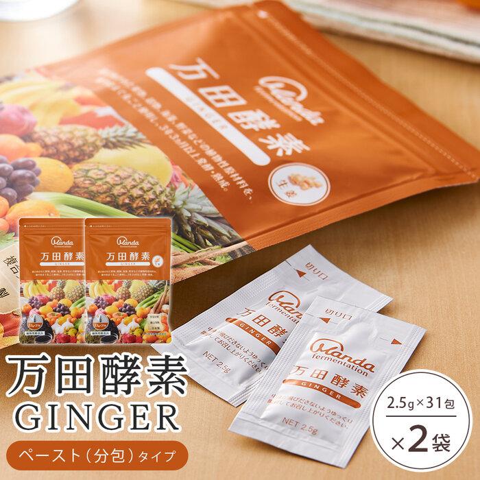 【ふるさと納税】万田酵素 GINGERペースト（分包）タイプ×2袋 | しょうが ジンジャー 酵素 万田酵素 万田発酵 発酵食品 発酵 ペースト 発酵サプリ 植物性 野菜 美容 健康 まんだこうそ 送料無料 おすすめ 人気 広島県 尾道市