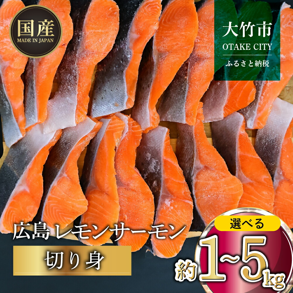 【ふるさと納税】国産サーモン 切り身【内容量が選べる】約1kgから5kg 小分け パック 広島レモンサーモン｜国産 冷凍 真空パック 切身 大容量 1kg 2kg 3kg 4kg 5kg 広島県産 特産品 グルメ 鮭 サーモン サケ さけ 魚 レモン さっぱり 臭みなし 魚 骨抜き [1953-1958]