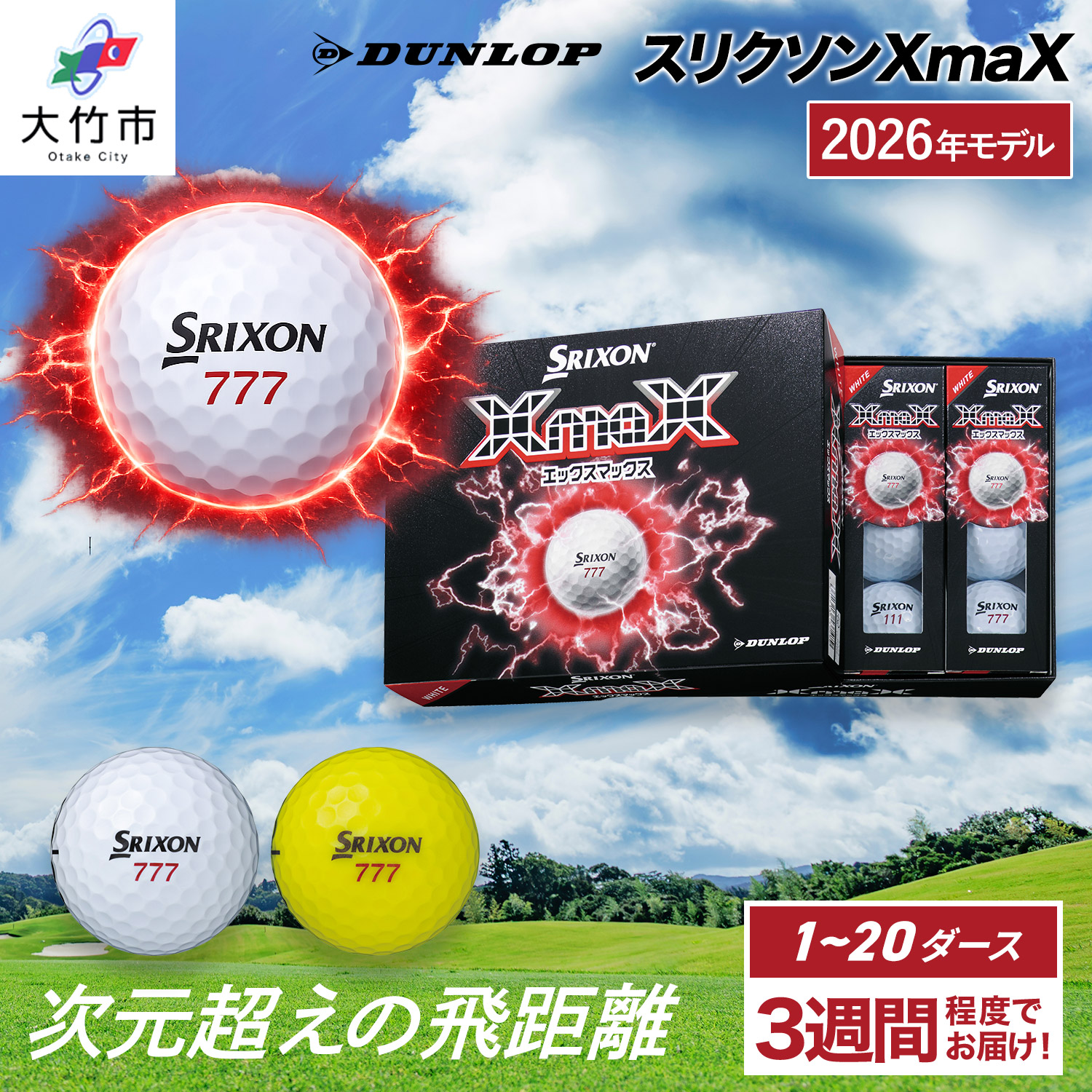 【ふるさと納税】2026年ひな形 スリクソンXmaX 1十二から20十二 ダンロップ ゴルフどんぶり鉢｜DUNLOP SRIXON 飛不一致 高手向かい 強弾道 １番ウッド 飛不一致 [2566-2587]