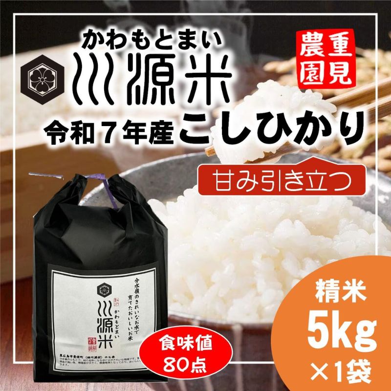 【ふるさと納税】川源米　令和7年産こしひかり　出荷直前精米　5kg｜広島県東広島市 12,780円
