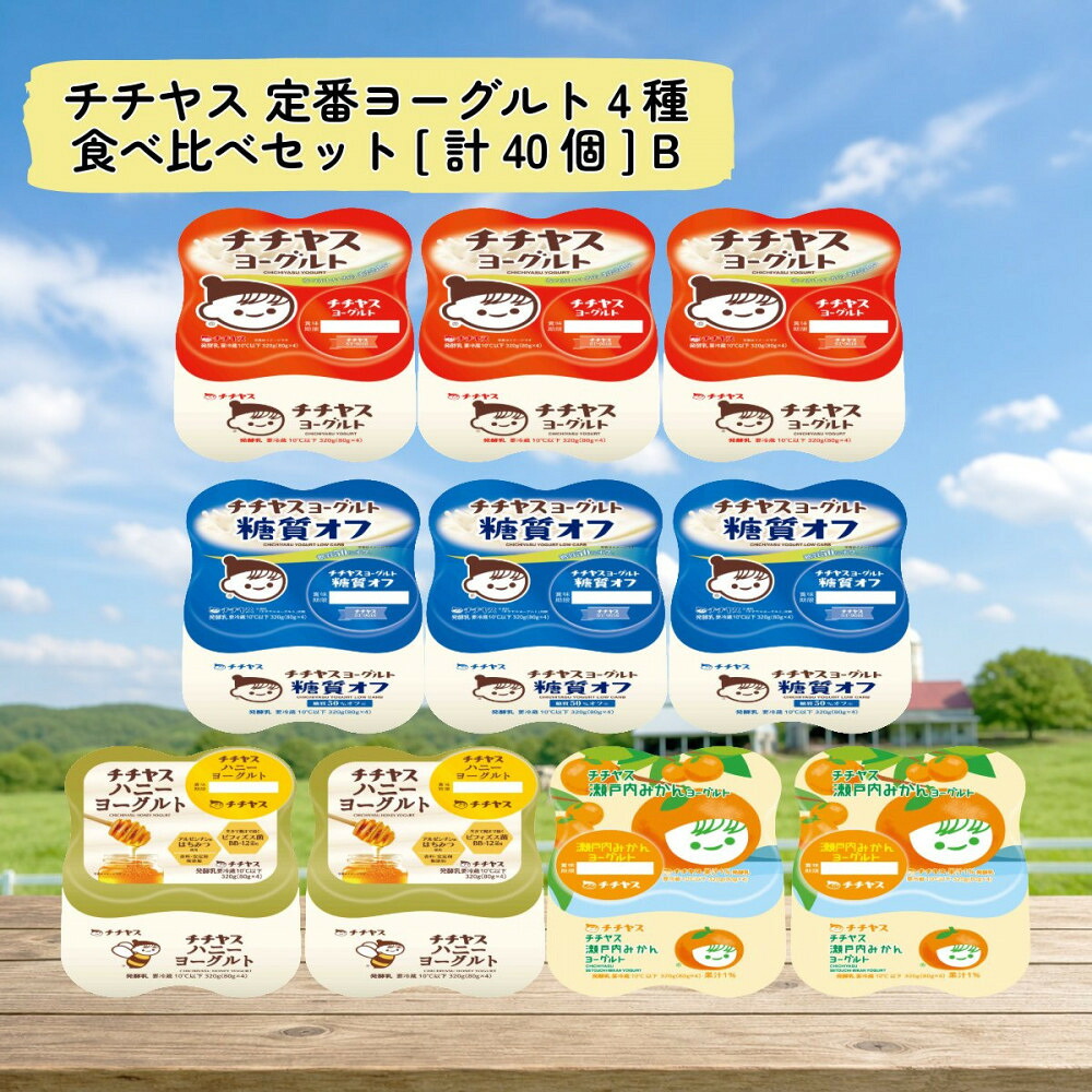 【ふるさと納税】チチヤス 定番ヨーグルト4種食べ比べセット[計40個] B｜広島県廿日市市