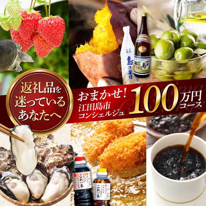 【ふるさと納税】【江田島市コンシェルジュ】返礼品おまかせ！寄附額100万円コース 1000000円 牡蠣 柑橘 詰め合わせ プレゼント 内祝い お返し ギフト グルメ 食品 お取り寄せ グルメ 海鮮 おつまみ 高級[XZZ004]｜広島県江田島市 400,000円
