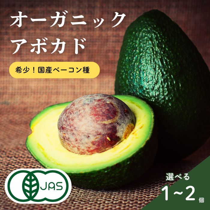 【ふるさと納税】中原観光農園 国産オーガニックアボカド (ベーコン種)  有機JAS認証 アボカド 有機 濃厚 希少 瀬戸内 広島 大崎上島 離島 有機栽培 ギフト 選べる容量 11～12月発送 送料無料 産地直送
