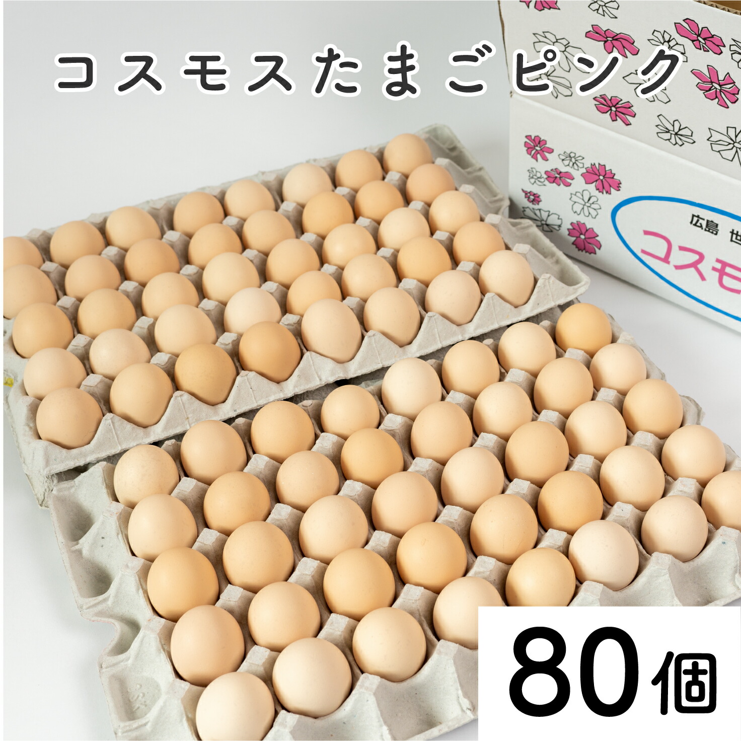 市場 ふるさと納税 生卵 玉子 たまご コスモス卵ピンク 80個